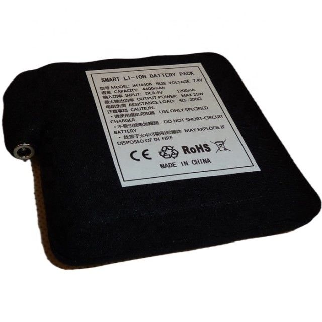 Μαύρο ύφασμα τυλιγμένη μπαταρία 7.4V 4400mAh 5200mAh 6400mAh 7000mAh μπαταρίες για θέρμανση γιλέκα