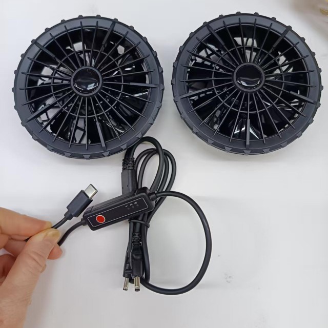 5V ανεμιστήρας ψύξης αέρα 2pcs εσωτερικό ανεμιστήρα πουκάμισο για τους εργαζόμενους έξω με βύσμα τύπου C