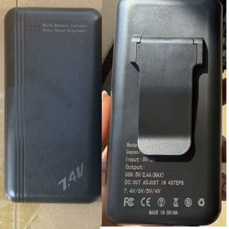 Li Ion Battery Power Bank 7.4V 19V Fan Battery 30000mah Working 15-30H For Air Condition Clothes