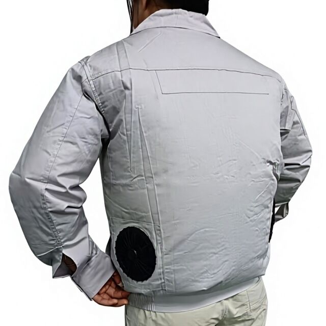 Summer Workerwear Fan Jacket 100% βαμβακερό μακρυμάνικο μπουφάν ανεμιστήρα με Power Bank 10000mAh για οξυγονοκολλητή