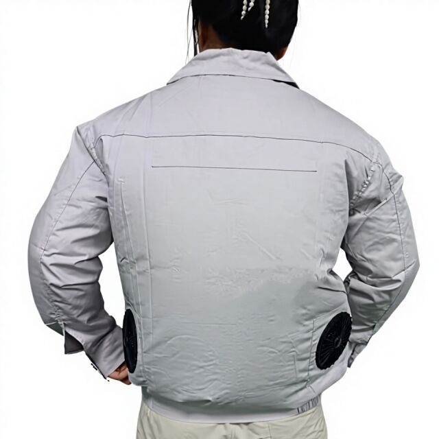Summer Workerwear Fan Jacket 100% βαμβακερό μακρυμάνικο μπουφάν ανεμιστήρα με Power Bank 10000mAh για οξυγονοκολλητή